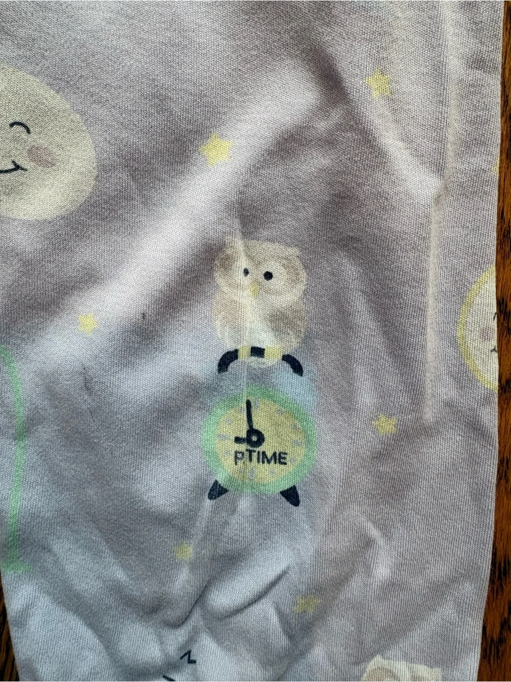 The Beaufort Bonnet Company Light Blue Owl & Moon Pajama Set with Pink Cuffs